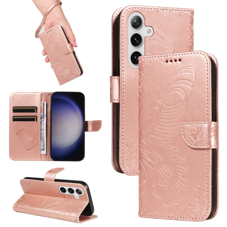 Swallowtail Butterfly Embossed Leather Phone Case, For Galaxy S26 FE 5G, For Galaxy S26+ 5G, For Galaxy S26 Edge 5G, For Galaxy S26 Ultra 5G, For Galaxy S26 5G, For Galaxy S25 FE 5G, For Galaxy S25 / S24 5G, For Galaxy S25+ / S24+ 5G