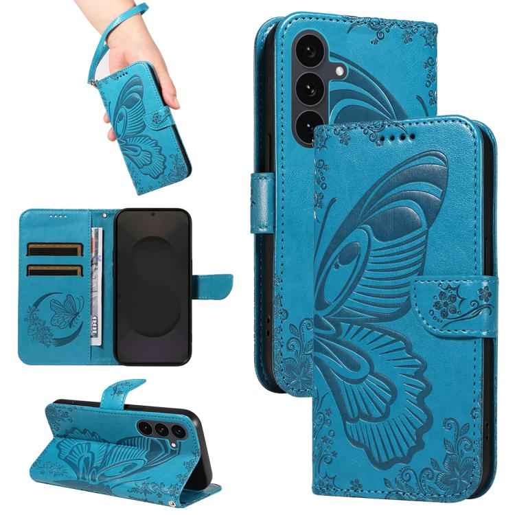Swallowtail Butterfly Embossed Leather Phone Case, For Samsung Galaxy S26+ 5G, For Samsung Galaxy S26 Edge 5G, For Samsung Galaxy S26 Ultra 5G, For Samsung Galaxy S26 5G, For Samsung Galaxy S25 FE 5G, For Samsung Galaxy S25 / S24 5G                    ...