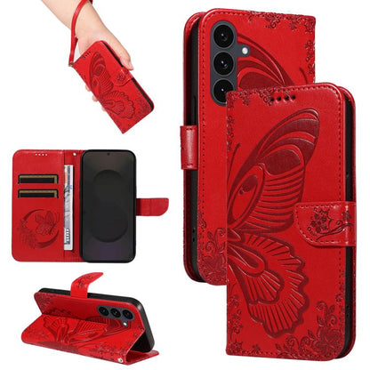 Swallowtail Butterfly Embossed Leather Phone Case, For Galaxy S26 FE 5G, For Galaxy S26+ 5G, For Galaxy S26 Edge 5G, For Galaxy S26 Ultra 5G, For Galaxy S26 5G, For Galaxy S25 FE 5G, For Galaxy S25 / S24 5G, For Galaxy S25+ / S24+ 5G