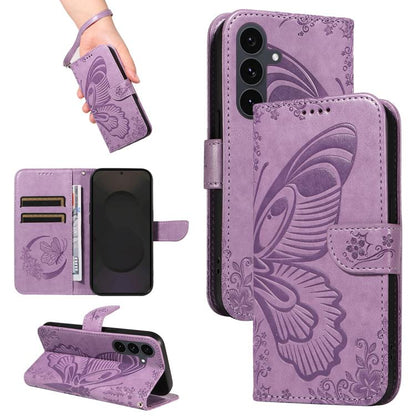 Swallowtail Butterfly Embossed Leather Phone Case, For Galaxy S26 FE 5G, For Galaxy S26+ 5G, For Galaxy S26 Edge 5G, For Galaxy S26 Ultra 5G, For Galaxy S26 5G, For Galaxy S25 FE 5G, For Galaxy S25 / S24 5G, For Galaxy S25+ / S24+ 5G