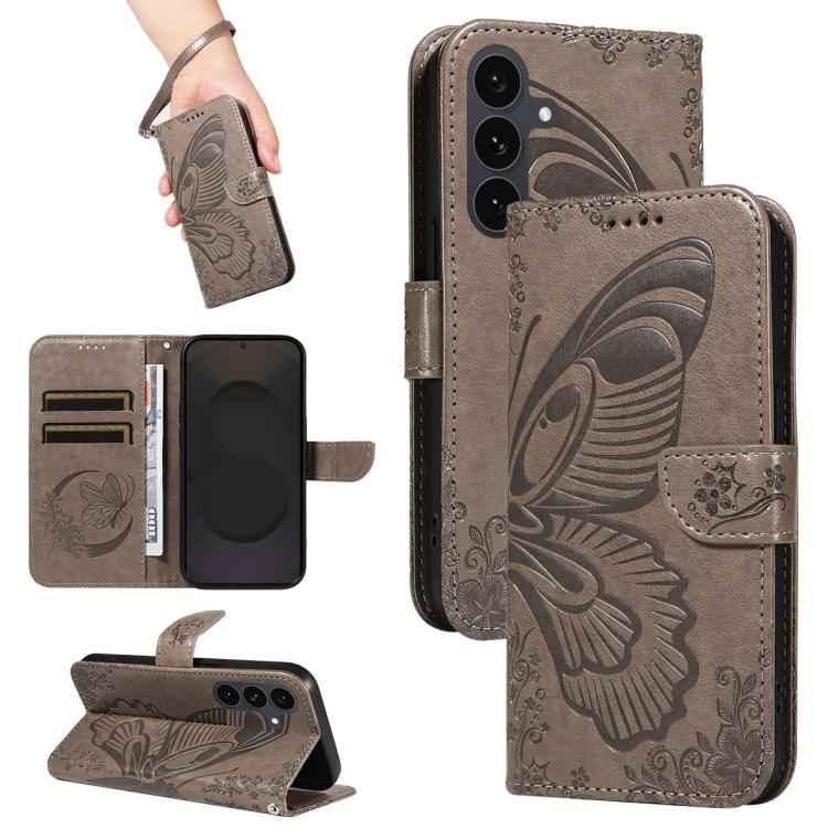 Swallowtail Butterfly Embossed Leather Phone Case, For Samsung Galaxy S26+ 5G, For Samsung Galaxy S26 Edge 5G, For Samsung Galaxy S26 Ultra 5G, For Samsung Galaxy S26 5G, For Samsung Galaxy S25 FE 5G, For Samsung Galaxy S25 / S24 5G                    ...