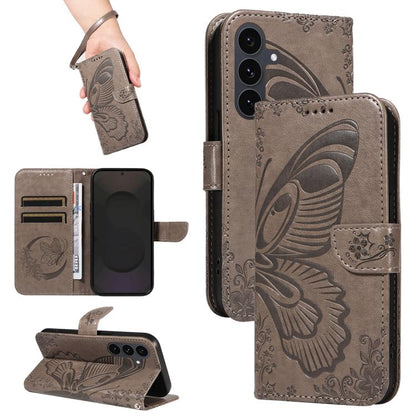 Swallowtail Butterfly Embossed Leather Phone Case, For Galaxy S26 FE 5G, For Galaxy S26+ 5G, For Galaxy S26 Edge 5G, For Galaxy S26 Ultra 5G, For Galaxy S26 5G, For Galaxy S25 FE 5G, For Galaxy S25 / S24 5G, For Galaxy S25+ / S24+ 5G