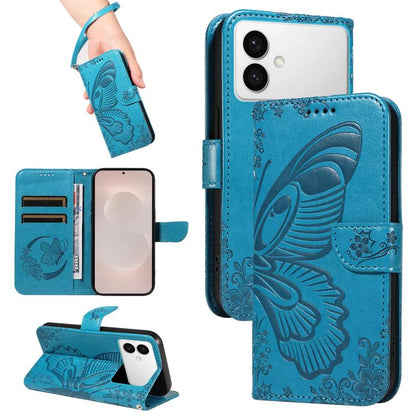 Swallowtail Butterfly Embossed Leather Phone Case, For Galaxy S26 FE 5G, For Galaxy S26+ 5G, For Galaxy S26 Edge 5G, For Galaxy S26 Ultra 5G, For Galaxy S26 5G, For Galaxy S25 FE 5G, For Galaxy S25 / S24 5G, For Galaxy S25+ / S24+ 5G