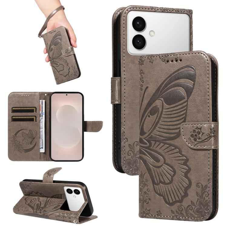 Swallowtail Butterfly Embossed Leather Phone Case, For Samsung Galaxy S26+ 5G, For Samsung Galaxy S26 Edge 5G, For Samsung Galaxy S26 Ultra 5G, For Samsung Galaxy S26 5G, For Samsung Galaxy S25 FE 5G, For Samsung Galaxy S25 / S24 5G                    ...