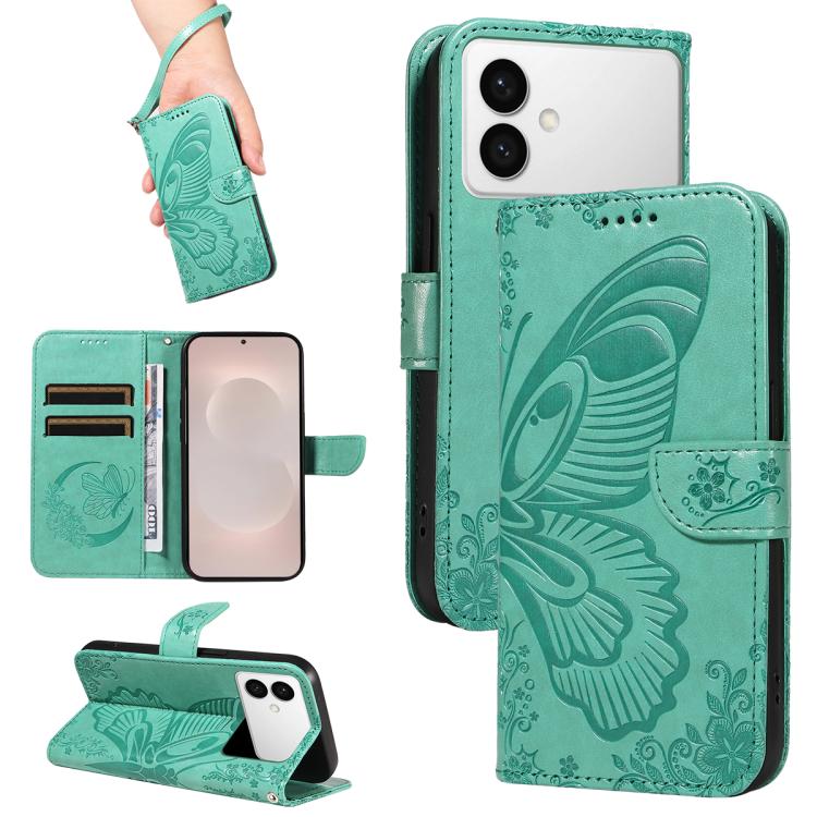 Swallowtail Butterfly Embossed Leather Phone Case, For Galaxy S26 FE 5G, For Galaxy S26+ 5G, For Galaxy S26 Edge 5G, For Galaxy S26 Ultra 5G, For Galaxy S26 5G, For Galaxy S25 FE 5G, For Galaxy S25 / S24 5G, For Galaxy S25+ / S24+ 5G