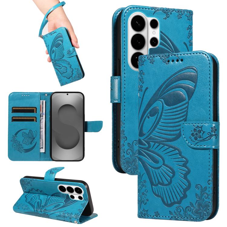 Swallowtail Butterfly Embossed Leather Phone Case, For Galaxy S26 FE 5G, For Galaxy S26+ 5G, For Galaxy S26 Edge 5G, For Galaxy S26 Ultra 5G, For Galaxy S26 5G, For Galaxy S25 FE 5G, For Galaxy S25 / S24 5G, For Galaxy S25+ / S24+ 5G