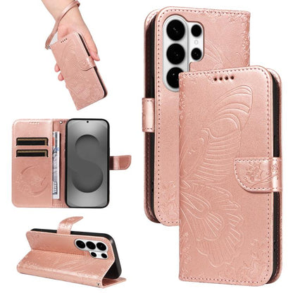 Swallowtail Butterfly Embossed Leather Phone Case, For Galaxy S26 FE 5G, For Galaxy S26+ 5G, For Galaxy S26 Edge 5G, For Galaxy S26 Ultra 5G, For Galaxy S26 5G, For Galaxy S25 FE 5G, For Galaxy S25 / S24 5G, For Galaxy S25+ / S24+ 5G