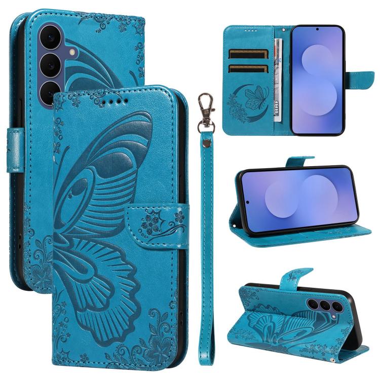 Swallowtail Butterfly Embossed Leather Phone Case, For Galaxy S26 FE 5G, For Galaxy S26+ 5G, For Galaxy S26 Edge 5G, For Galaxy S26 Ultra 5G, For Galaxy S26 5G, For Galaxy S25 FE 5G, For Galaxy S25 / S24 5G, For Galaxy S25+ / S24+ 5G