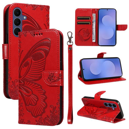 Swallowtail Butterfly Embossed Leather Phone Case, For Galaxy S26 FE 5G, For Galaxy S26+ 5G, For Galaxy S26 Edge 5G, For Galaxy S26 Ultra 5G, For Galaxy S26 5G, For Galaxy S25 FE 5G, For Galaxy S25 / S24 5G, For Galaxy S25+ / S24+ 5G