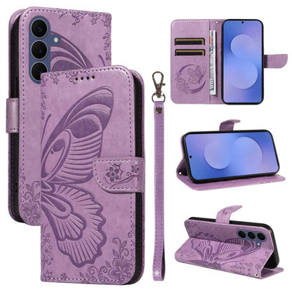 Swallowtail Butterfly Embossed Leather Phone Case, For Galaxy S26 FE 5G, For Galaxy S26+ 5G, For Galaxy S26 Edge 5G, For Galaxy S26 Ultra 5G, For Galaxy S26 5G, For Galaxy S25 FE 5G, For Galaxy S25 / S24 5G, For Galaxy S25+ / S24+ 5G