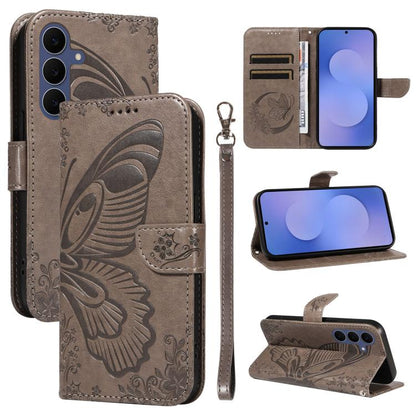 Swallowtail Butterfly Embossed Leather Phone Case, For Galaxy S26 FE 5G, For Galaxy S26+ 5G, For Galaxy S26 Edge 5G, For Galaxy S26 Ultra 5G, For Galaxy S26 5G, For Galaxy S25 FE 5G, For Galaxy S25 / S24 5G, For Galaxy S25+ / S24+ 5G