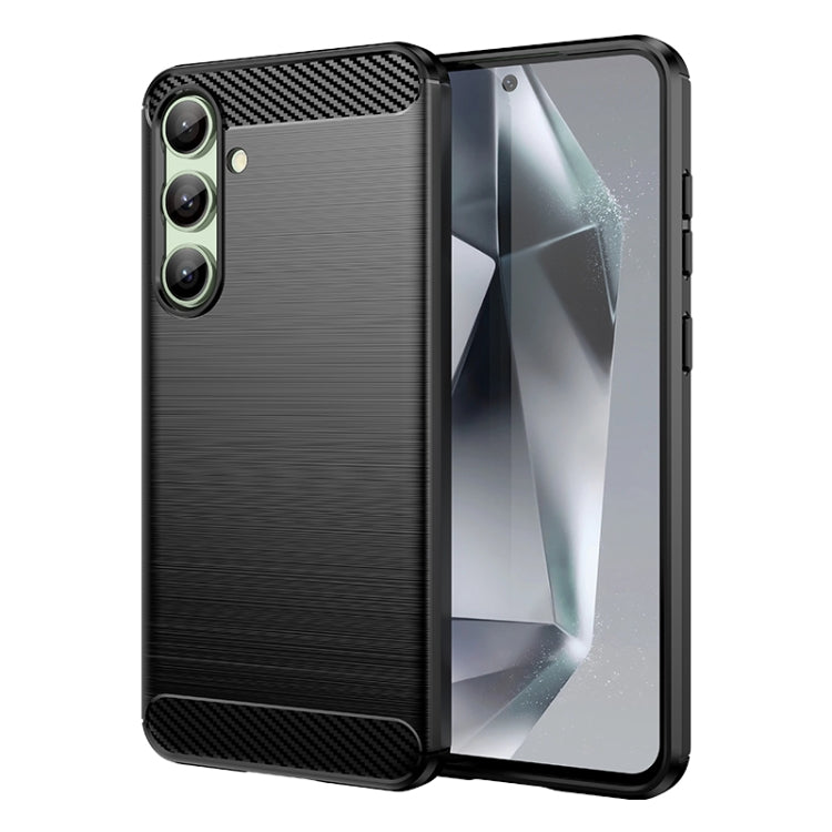 Carbon Fiber Brushed Texture TPU Phone Case, For Galaxy S26 FE 5G, For Samsung Galaxy S26+ 5G, For Samsung Galaxy S26 Edge 5G, For Samsung Galaxy S26 Ultra 5G, For Samsung Galaxy S25 FE 5G, For Samsung Galaxy S25 Edge 5G, For Samsung Galaxy S25 5G     ...