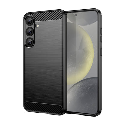 Carbon Fiber Brushed Texture TPU Phone Case, For Galaxy S26 FE 5G, For Samsung Galaxy S26+ 5G, For Samsung Galaxy S26 Edge 5G, For Samsung Galaxy S26 Ultra 5G, For Samsung Galaxy S25 FE 5G, For Samsung Galaxy S25 Edge 5G, For Samsung Galaxy S25 5G     ...