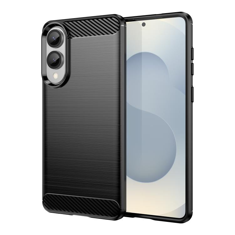 Carbon Fiber Brushed Texture TPU Phone Case, For Galaxy S26 FE 5G, For Samsung Galaxy S26+ 5G, For Samsung Galaxy S26 Edge 5G, For Samsung Galaxy S26 Ultra 5G, For Samsung Galaxy S25 FE 5G, For Samsung Galaxy S25 Edge 5G, For Samsung Galaxy S25 5G     ...