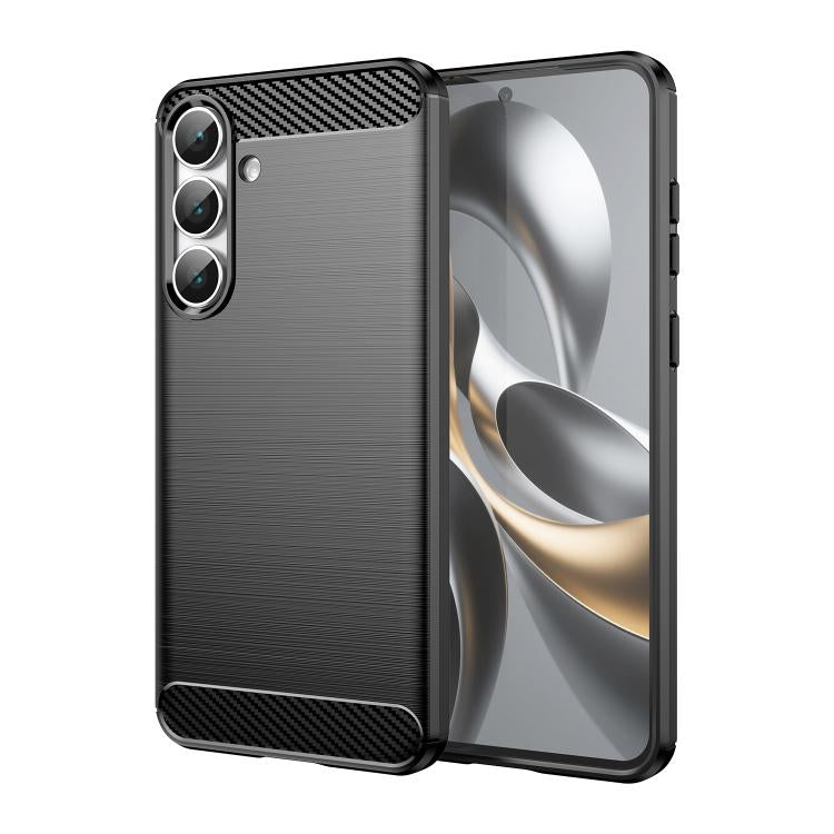 Carbon Fiber Brushed Texture TPU Phone Case, For Galaxy S26 FE 5G, For Samsung Galaxy S26+ 5G, For Samsung Galaxy S26 Edge 5G, For Samsung Galaxy S26 Ultra 5G, For Samsung Galaxy S25 FE 5G, For Samsung Galaxy S25 Edge 5G, For Samsung Galaxy S25 5G     ...
