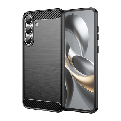 Carbon Fiber Brushed Texture TPU Phone Case, For Galaxy S26 FE 5G, For Samsung Galaxy S26+ 5G, For Samsung Galaxy S26 Edge 5G, For Samsung Galaxy S26 Ultra 5G, For Samsung Galaxy S25 FE 5G, For Samsung Galaxy S25 Edge 5G, For Samsung Galaxy S25 5G     ...