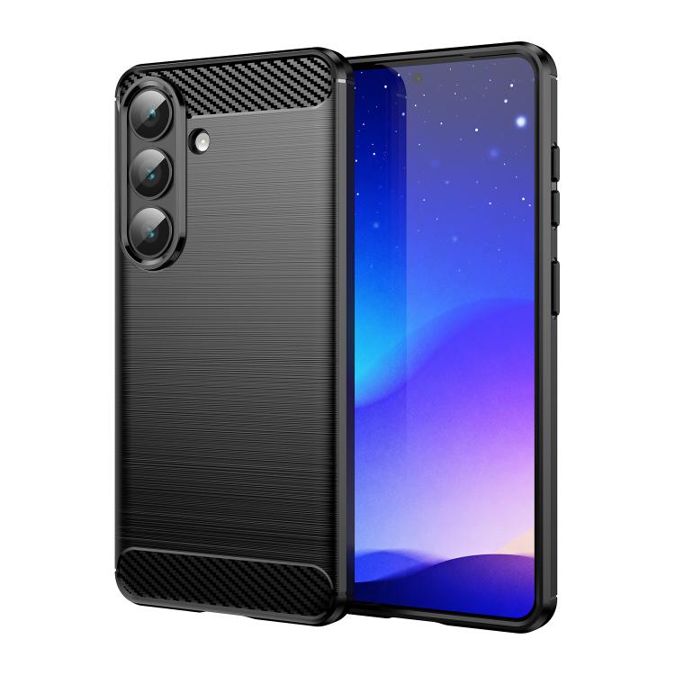 Carbon Fiber Brushed Texture TPU Phone Case, For Galaxy S26 FE 5G, For Samsung Galaxy S26+ 5G, For Samsung Galaxy S26 Edge 5G, For Samsung Galaxy S26 Ultra 5G, For Samsung Galaxy S25 FE 5G, For Samsung Galaxy S25 Edge 5G, For Samsung Galaxy S25 5G     ...