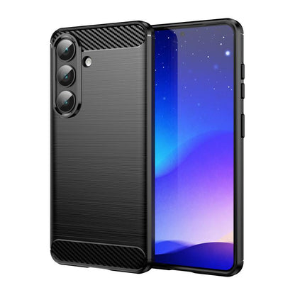 Carbon Fiber Brushed Texture TPU Phone Case, For Galaxy S26 FE 5G, For Samsung Galaxy S26+ 5G, For Samsung Galaxy S26 Edge 5G, For Samsung Galaxy S26 Ultra 5G, For Samsung Galaxy S25 FE 5G, For Samsung Galaxy S25 Edge 5G, For Samsung Galaxy S25 5G     ...