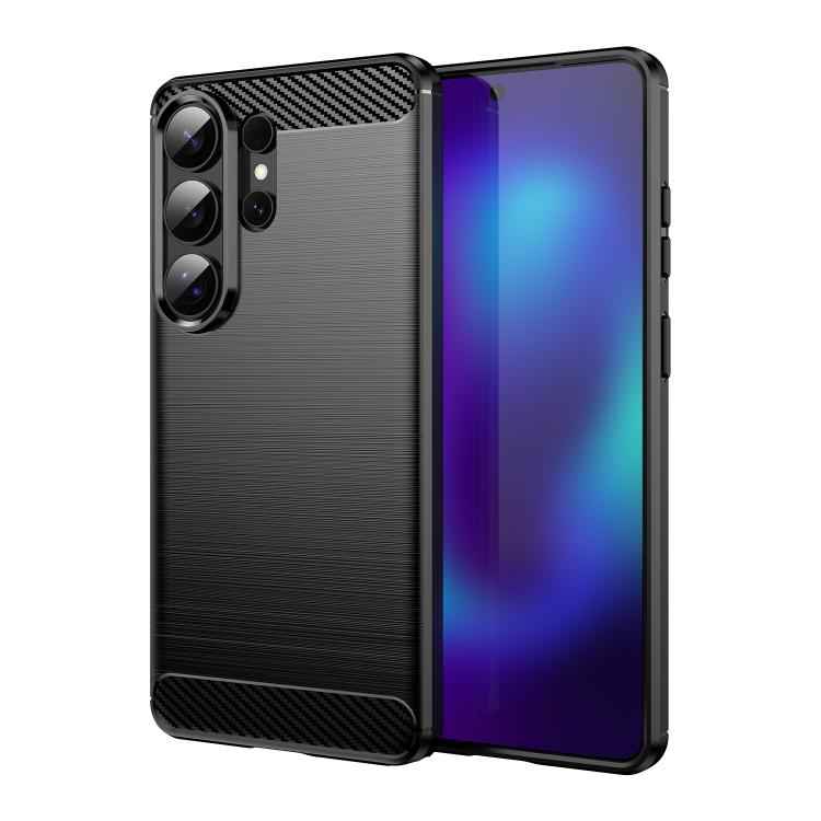 Carbon Fiber Brushed Texture TPU Phone Case, For Samsung Galaxy S26+ 5G, For Samsung Galaxy S26 Edge 5G, For Samsung Galaxy S26 Ultra 5G, For Samsung Galaxy S26 5G, For Samsung Galaxy S25 FE 5G, For Samsung Galaxy S25 Edge 5G, For Samsung Galaxy S25 5G...