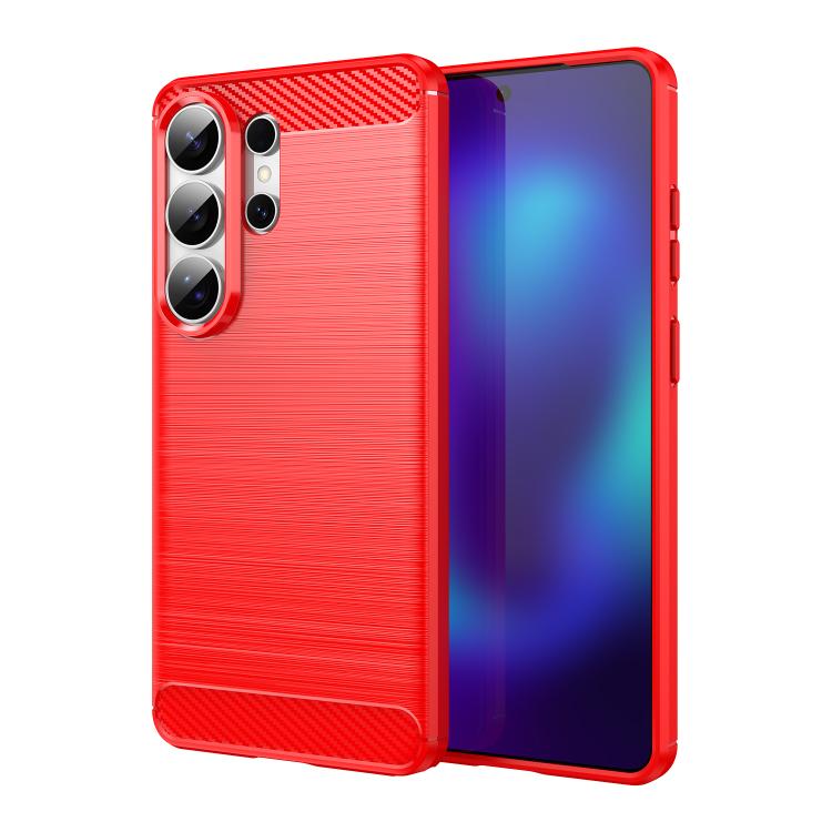 Carbon Fiber Brushed Texture TPU Phone Case, For Galaxy S26 FE 5G, For Samsung Galaxy S26+ 5G, For Samsung Galaxy S26 Edge 5G, For Samsung Galaxy S26 Ultra 5G, For Samsung Galaxy S25 FE 5G, For Samsung Galaxy S25 Edge 5G, For Samsung Galaxy S25 5G     ...