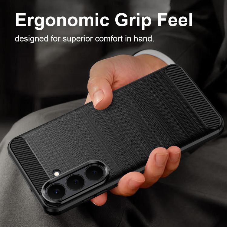 Carbon Fiber Brushed Texture TPU Phone Case, For Galaxy S26 FE 5G, For Samsung Galaxy S26+ 5G, For Samsung Galaxy S26 Edge 5G, For Samsung Galaxy S26 Ultra 5G, For Samsung Galaxy S25 FE 5G, For Samsung Galaxy S25 Edge 5G, For Samsung Galaxy S25 5G     ...