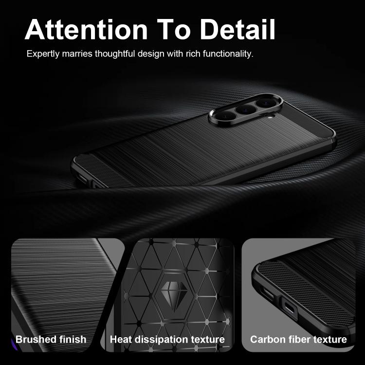 Carbon Fiber Brushed Texture TPU Phone Case, For Galaxy S26 FE 5G, For Samsung Galaxy S26+ 5G, For Samsung Galaxy S26 Edge 5G, For Samsung Galaxy S26 Ultra 5G, For Samsung Galaxy S25 FE 5G, For Samsung Galaxy S25 Edge 5G, For Samsung Galaxy S25 5G     ...