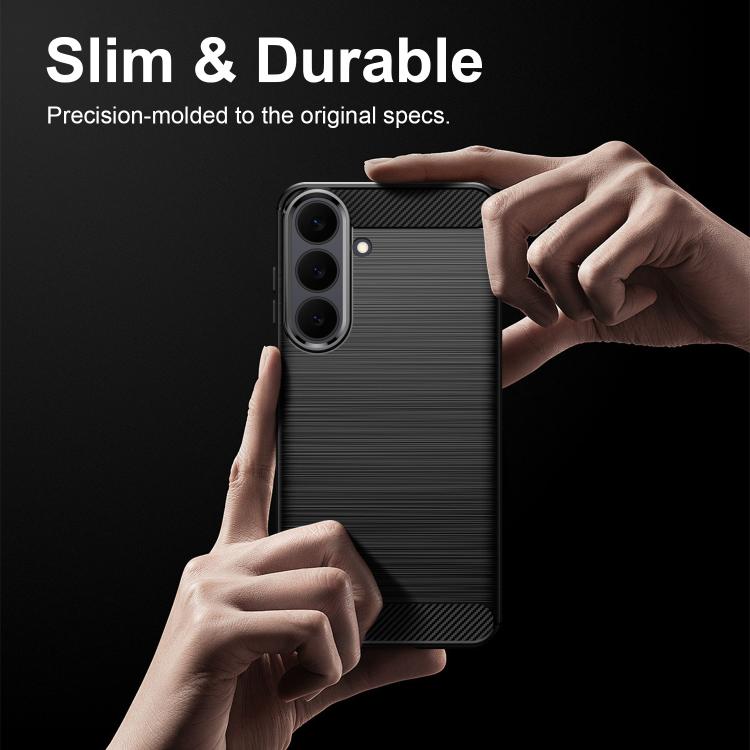 Carbon Fiber Brushed Texture TPU Phone Case, For Galaxy S26 FE 5G, For Samsung Galaxy S26+ 5G, For Samsung Galaxy S26 Edge 5G, For Samsung Galaxy S26 Ultra 5G, For Samsung Galaxy S25 FE 5G, For Samsung Galaxy S25 Edge 5G, For Samsung Galaxy S25 5G     ...
