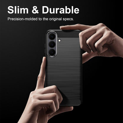 Carbon Fiber Brushed Texture TPU Phone Case, For Galaxy S26 FE 5G, For Samsung Galaxy S26+ 5G, For Samsung Galaxy S26 Edge 5G, For Samsung Galaxy S26 Ultra 5G, For Samsung Galaxy S25 FE 5G, For Samsung Galaxy S25 Edge 5G, For Samsung Galaxy S25 5G     ...