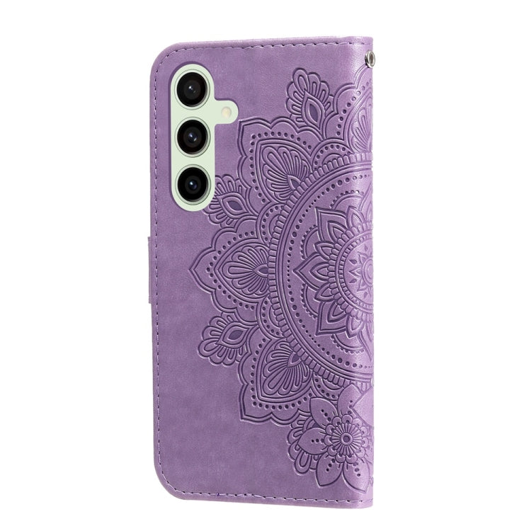 Seven-petal Flowers Embossing Leather Phone Case, For Galaxy S24 FE 5G