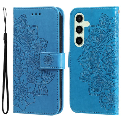 Seven-petal Flowers Embossing Leather Phone Case, For Galaxy S24 FE 5G