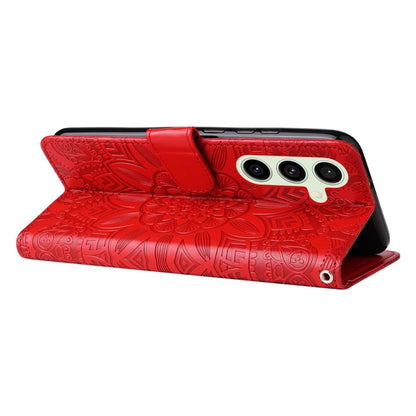 Embossed Sunflower Leather Phone Case, For Galaxy S24 FE 5G