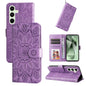 Embossed Sunflower Leather Phone Case, For Galaxy S24 FE 5G