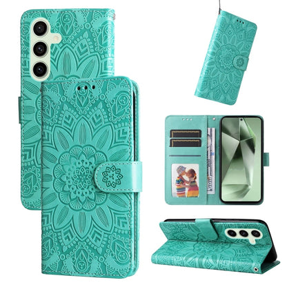 Embossed Sunflower Leather Phone Case, For Galaxy S24 FE 5G