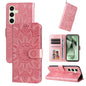 Embossed Sunflower Leather Phone Case, For Galaxy S24 FE 5G