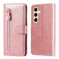 Fashion Calf Texture Zipper Leather Phone Case, For Galaxy S24 FE 5G