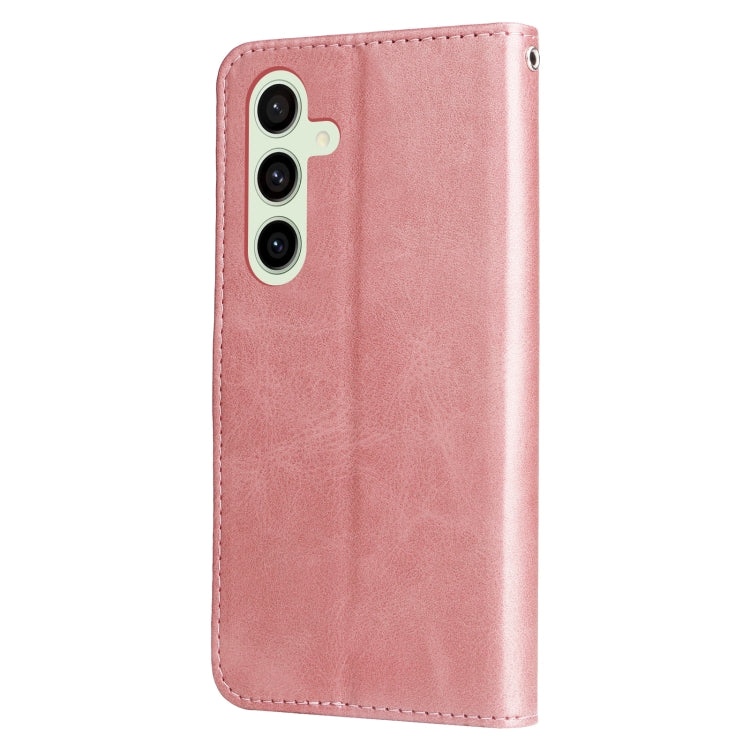 Fashion Calf Texture Zipper Leather Phone Case, For Galaxy S24 FE 5G