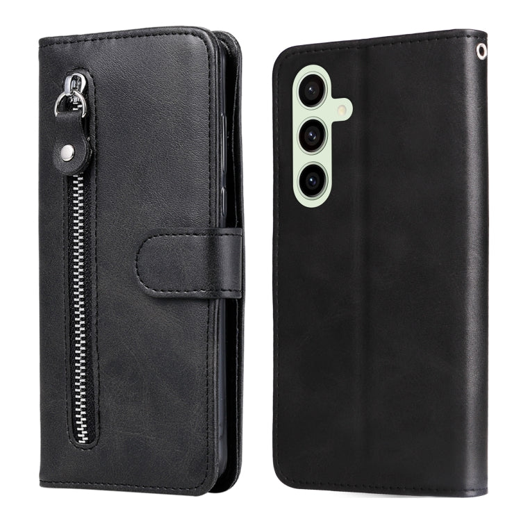 Fashion Calf Texture Zipper Leather Phone Case, For Galaxy S24 FE 5G