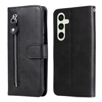 Fashion Calf Texture Zipper Leather Phone Case, For Galaxy S24 FE 5G