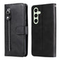 Fashion Calf Texture Zipper Leather Phone Case, For Galaxy S24 FE 5G