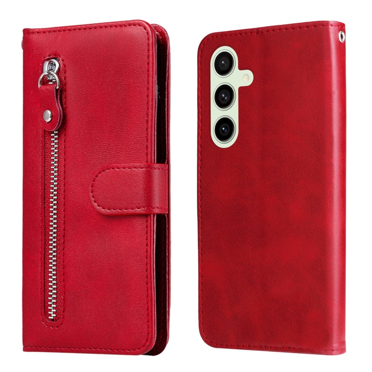 Fashion Calf Texture Zipper Leather Phone Case, For Galaxy S24 FE 5G