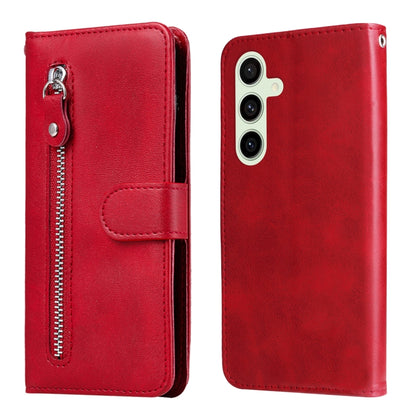 Fashion Calf Texture Zipper Leather Phone Case, For Galaxy S24 FE 5G