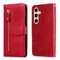 Fashion Calf Texture Zipper Leather Phone Case, For Galaxy S24 FE 5G