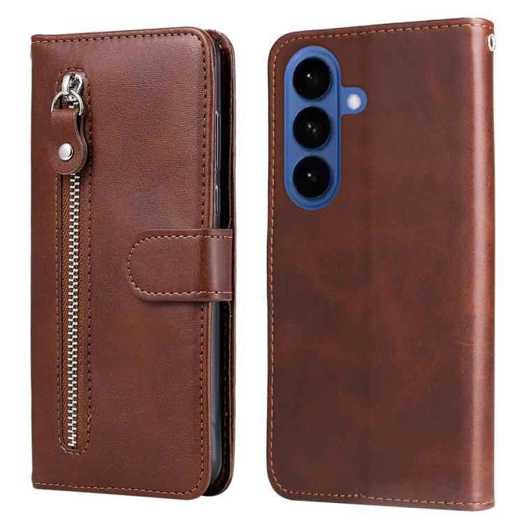 Fashion Calf Texture Zipper Leather Phone Case, For Samsung Galaxy S26+ 5G, For Samsung Galaxy S26 Edge 5G, For Samsung Galaxy S26 Ultra 5G, For Samsung Galaxy S26 5G, For Samsung Galaxy S25 Edge 5G, For Samsung Galaxy S25 5G, For Samsung Galaxy S25+ 5...