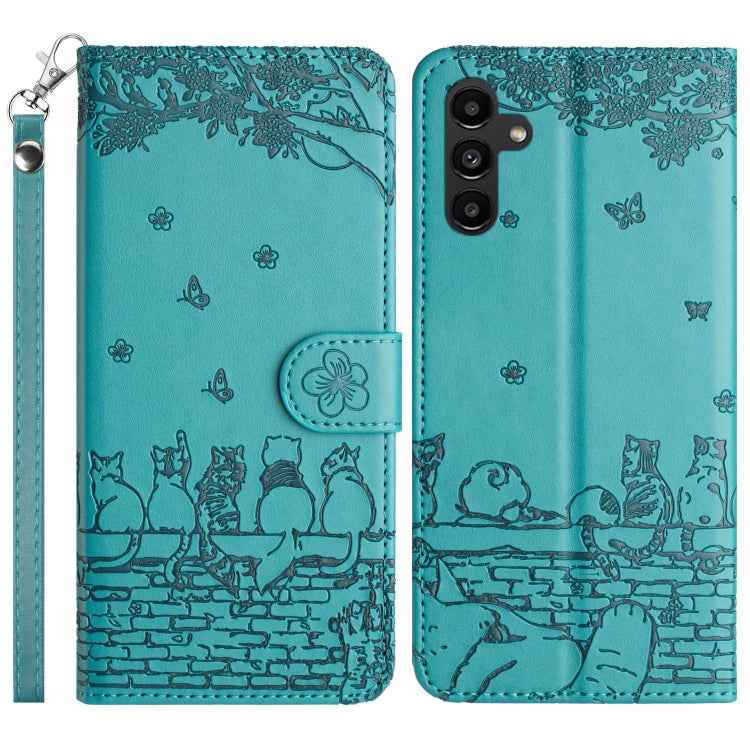 Cat Embossing Pattern Leather Phone Case with Lanyard, For Samsung Galaxy S26+ 5G, For Samsung Galaxy S26 Edge 5G, For Samsung Galaxy S26 Ultra 5G, For Samsung Galaxy S26 5G, For Samsung Galaxy S25 FE 5G, For Samsung Galaxy S25 5G                      ...