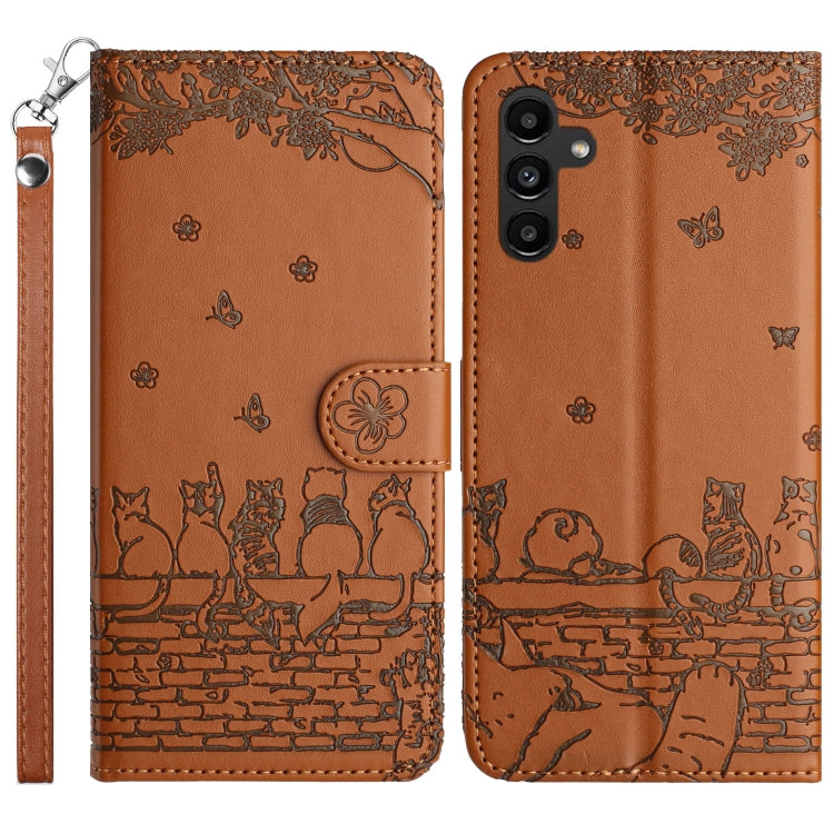 Cat Embossing Pattern Leather Phone Case with Lanyard, For Samsung Galaxy S26+ 5G, For Samsung Galaxy S26 Edge 5G, For Samsung Galaxy S26 Ultra 5G, For Samsung Galaxy S26 5G, For Samsung Galaxy S25 FE 5G, For Samsung Galaxy S25 5G                      ...