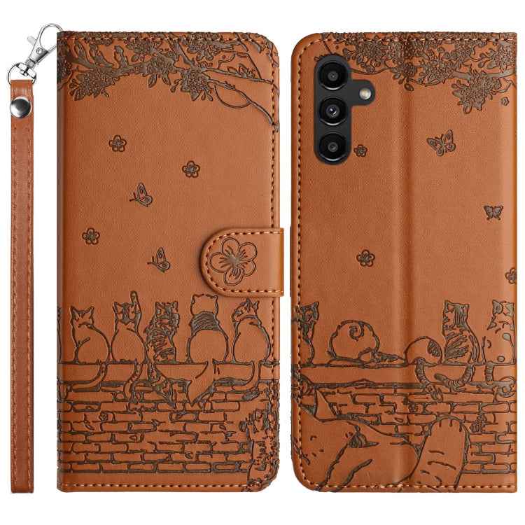 Cat Embossing Pattern Leather Phone Case with Lanyard, For Samsung Galaxy S26+ 5G, For Samsung Galaxy S26 Edge 5G, For Samsung Galaxy S26 Ultra 5G, For Samsung Galaxy S26 5G, For Samsung Galaxy S25 FE 5G, For Samsung Galaxy S25 5G                      ...