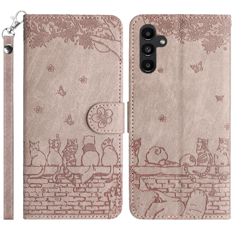 Cat Embossing Pattern Leather Phone Case with Lanyard, For Samsung Galaxy S26+ 5G, For Samsung Galaxy S26 Edge 5G, For Samsung Galaxy S26 Ultra 5G, For Samsung Galaxy S26 5G, For Samsung Galaxy S25 FE 5G, For Samsung Galaxy S25 5G                      ...