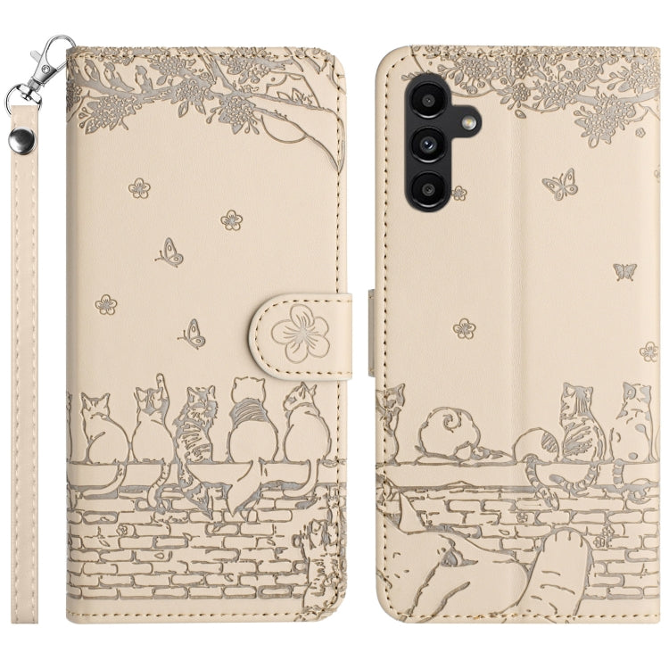 Cat Embossing Pattern Leather Phone Case with Lanyard, For Samsung Galaxy S26+ 5G, For Samsung Galaxy S26 Edge 5G, For Samsung Galaxy S26 Ultra 5G, For Samsung Galaxy S26 5G, For Samsung Galaxy S25 FE 5G, For Samsung Galaxy S25 5G                      ...