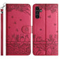 Cat Embossing Pattern Leather Phone Case with Lanyard, For Samsung Galaxy S26+ 5G, For Samsung Galaxy S26 Edge 5G, For Samsung Galaxy S26 Ultra 5G, For Samsung Galaxy S26 5G, For Samsung Galaxy S25 FE 5G, For Samsung Galaxy S25 5G                      ...
