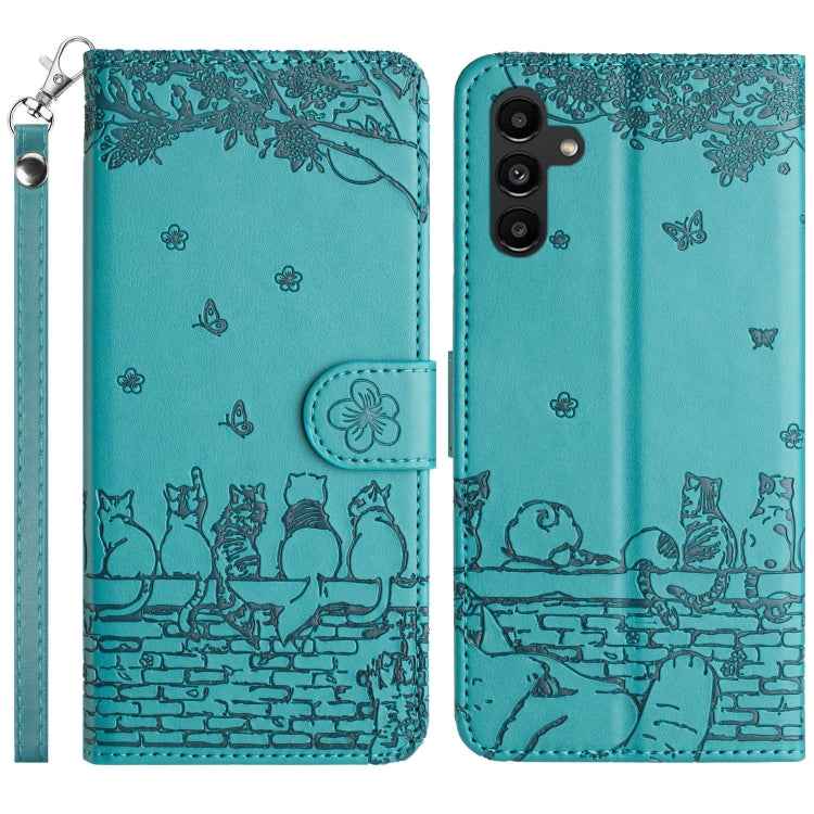 Cat Embossing Pattern Leather Phone Case with Lanyard, For Samsung Galaxy S26+ 5G, For Samsung Galaxy S26 Edge 5G, For Samsung Galaxy S26 Ultra 5G, For Samsung Galaxy S26 5G, For Samsung Galaxy S25 FE 5G, For Samsung Galaxy S25 5G                      ...
